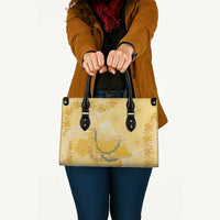 Hawaii Oahu Island Flowers Lei Leather Bag Yellow Ilima Mix Plumeria LT7 - Polynesian Pride