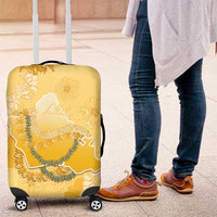 Hawaii Oahu Island Flowers Lei Luggage Cover Yellow Ilima Mix Plumeria LT7 Yellow - Polynesian Pride