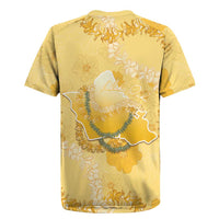 Hawaii Oahu Island Flowers Lei Rugby Jersey Yellow Ilima Mix Plumeria LT7 - Polynesian Pride