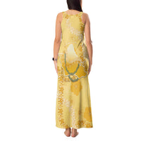 Hawaii Oahu Island Flowers Lei Tank Maxi Dress Yellow Ilima Mix Plumeria LT7 - Polynesian Pride