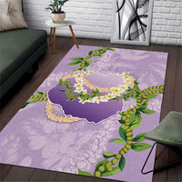 Hawaii Kauai Island Flowers Lei Area Rug Mokihana Lei LT7 Lavender - Polynesian Pride