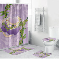 Hawaii Kauai Island Flowers Lei Bathroom Set Mokihana Lei LT7 Bathroom Set (4 pcs) Lavender - Polynesian Pride