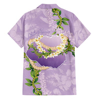 Hawaii Kauai Island Flowers Lei Family Matching Off Shoulder Maxi Dress and Hawaiian Shirt Mokihana Lei