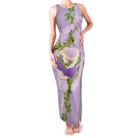 Hawaii Kauai Island Flowers Lei Family Matching Tank Maxi Dress and Hawaiian Shirt Mokihana Lei