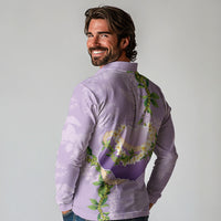 Hawaii Kauai Island Flowers Lei Long Sleeve Polo Shirt Mokihana Lei LT7 - Polynesian Pride