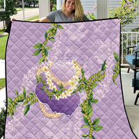 Hawaii Kauai Island Flowers Lei Quilt Mokihana Lei LT7 Lavender - Polynesian Pride