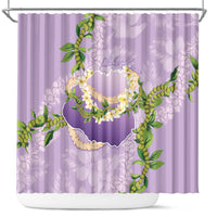 Hawaii Kauai Island Flowers Lei Shower Curtain Mokihana Lei LT7 Lavender - Polynesian Pride