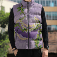 Hawaii Kauai Island Flowers Lei Sleeveless Puffer Jacket Mokihana Lei LT7 - Polynesian Pride
