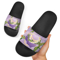 Hawaii Kauai Island Flowers Lei Slide Sandals Mokihana Lei LT7 - Polynesian Pride