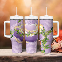 Hawaii Kauai Island Flowers Lei Tumbler With Handle Mokihana Lei LT7 - Polynesian Pride