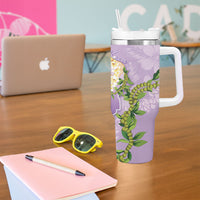 Hawaii Kauai Island Flowers Lei Tumbler With Handle Mokihana Lei LT7 - Polynesian Pride