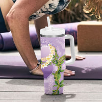 Hawaii Kauai Island Flowers Lei Tumbler With Handle Mokihana Lei LT7 - Polynesian Pride