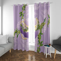 Hawaii Kauai Island Flowers Lei Window Curtain Mokihana Lei LT7 With Grommets Lavender - Polynesian Pride