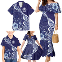 Fiji Queen Victoria School Personalised Family Matching Mermaid Dress and Hawaiian Shirt Masi Tapa Torn Style