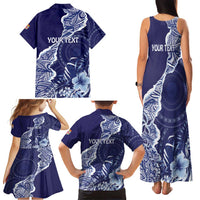 Fiji Queen Victoria School Personalised Family Matching Tank Maxi Dress and Hawaiian Shirt Masi Tapa Torn Style