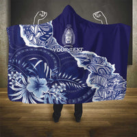 Fiji Queen Victoria School Personalised Hooded Blanket Masi Tapa Torn Style