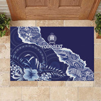 Fiji Queen Victoria School Personalised Rubber Doormat Masi Tapa Torn Style