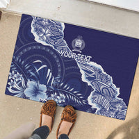 Fiji Queen Victoria School Personalised Rubber Doormat Masi Tapa Torn Style
