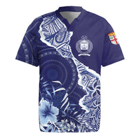 Fiji Queen Victoria School Personalised Rugby Jersey Masi Tapa Torn Style