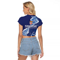 Fiji Lelean Memorial School Personalised Raglan Cropped T Shirt Korodredre Davuilevu Masi Mix Style