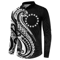 Kia Orana Cook Islands Button Sweatshirt Kerekere Plumeria Tropical Waves LT7 - Polynesian Pride