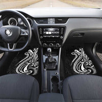 Kia Orana Cook Islands Car Mats Kerekere Plumeria Tropical Waves LT7 Set 2pcs - Front Black - Polynesian Pride