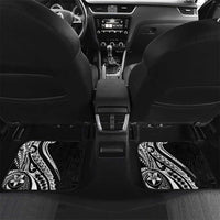 Kia Orana Cook Islands Car Mats Kerekere Plumeria Tropical Waves LT7 Set 2pcs - Back Black - Polynesian Pride