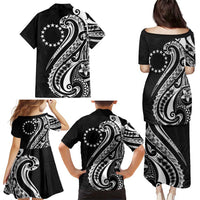 Kia Orana Cook Islands Family Matching Puletasi and Hawaiian Shirt Kerekere Plumeria Tropical Waves - Polynesian Pride
