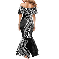 Kia Orana Cook Islands Mermaid Dress Kerekere Plumeria Tropical Waves - Polynesian Pride