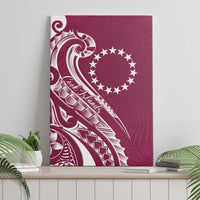 Kia Orana Cook Islands Canvas Wall Art Maroon Plumeria Tropical Waves LT7 - Polynesian Pride
