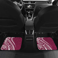 Kia Orana Cook Islands Car Mats Maroon Plumeria Tropical Waves LT7 Set 2pcs - Back Maroon - Polynesian Pride