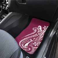 Kia Orana Cook Islands Car Mats Maroon Plumeria Tropical Waves LT7 - Polynesian Pride