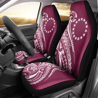 Kia Orana Cook Islands Car Seat Cover Maroon Plumeria Tropical Waves - Polynesian Pride