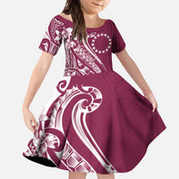 Kia Orana Cook Islands Family Matching Mermaid Dress and Hawaiian Shirt Maroon Plumeria Tropical Waves - Polynesian Pride