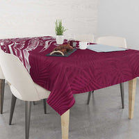 Kia Orana Cook Islands Tablecloth Maroon Plumeria Tropical Waves LT7 - Polynesian Pride