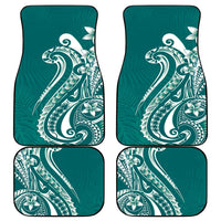 Kia Orana Cook Islands Car Mats Teal Plumeria Tropical Waves LT7 - Polynesian Pride