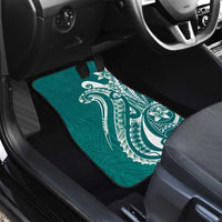 Kia Orana Cook Islands Car Mats Teal Plumeria Tropical Waves LT7 - Polynesian Pride