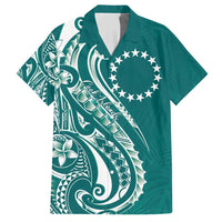 Kia Orana Cook Islands Hawaiian Shirt Teal Plumeria Tropical Waves LT7 Teal - Polynesian Pride