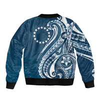 Kia Orana Cook Islands Bomber Jacket Auika Plumeria Tropical Waves - Polynesian Pride