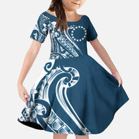Kia Orana Cook Islands Family Matching Summer Maxi Dress and Hawaiian Shirt Auika Plumeria Tropical Waves - Polynesian Pride