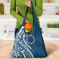 Kia Orana Cook Islands Grocery Bag Auika Plumeria Tropical Waves LT7 - Polynesian Pride
