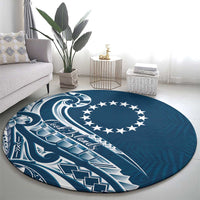 Kia Orana Cook Islands Round Carpet Auika Plumeria Tropical Waves - Polynesian Pride