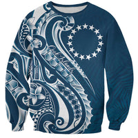 Kia Orana Cook Islands Sweatshirt Auika Plumeria Tropical Waves LT7 Unisex Navy Blue - Polynesian Pride