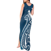 Kia Orana Cook Islands Tank Maxi Dress Auika Plumeria Tropical Waves - Polynesian Pride