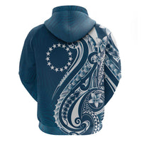 Kia Orana Cook Islands Zip Hoodie Auika Plumeria Tropical Waves LT7 - Polynesian Pride