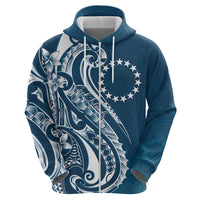 Kia Orana Cook Islands Zip Hoodie Auika Plumeria Tropical Waves LT7 - Polynesian Pride