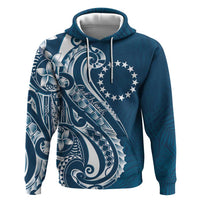 Kia Orana Cook Islands Zip Hoodie Auika Plumeria Tropical Waves LT7 Pullover Hoodie Navy Blue - Polynesian Pride