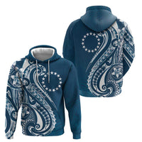 Kia Orana Cook Islands Zip Hoodie Auika Plumeria Tropical Waves LT7 - Polynesian Pride