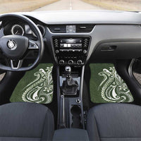 Kia Orana Cook Islands Car Mats Matie Plumeria Tropical Waves LT7 Set 2pcs - Front Sage Green - Polynesian Pride