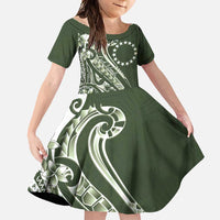 Kia Orana Cook Islands Family Matching Off Shoulder Maxi Dress and Hawaiian Shirt Matie Plumeria Tropical Waves - Polynesian Pride